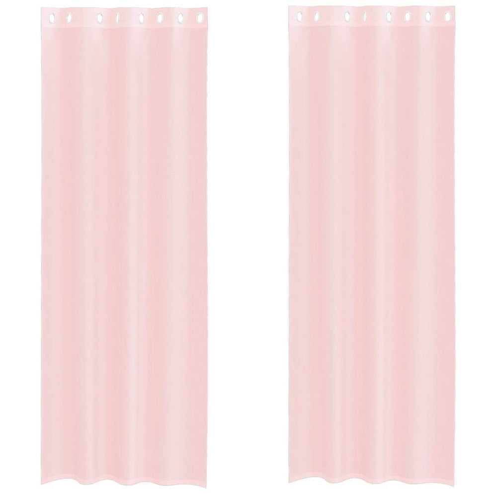 Vidaxl gordijnen voile met doorvoertules 2 st 140x300 cm lichtroze