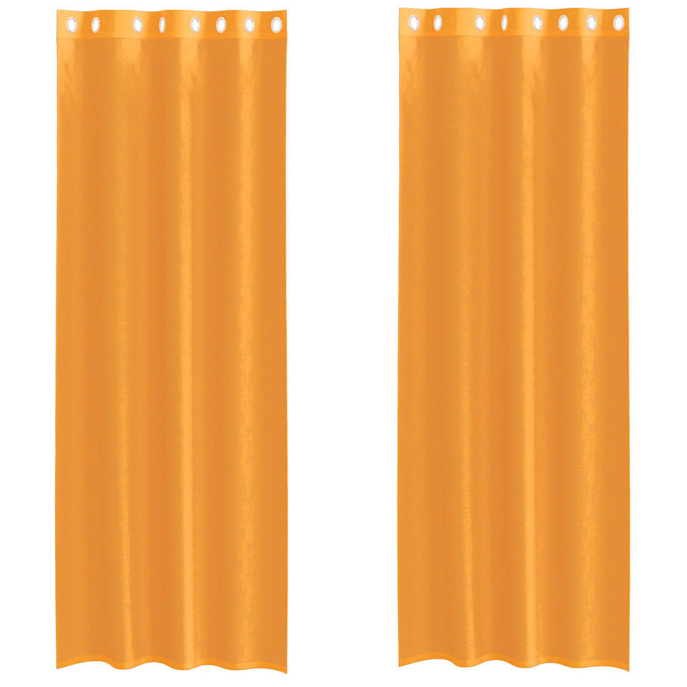 Vidaxl gordijnen voile met doorvoertules 2 st 140x260 cm oranje