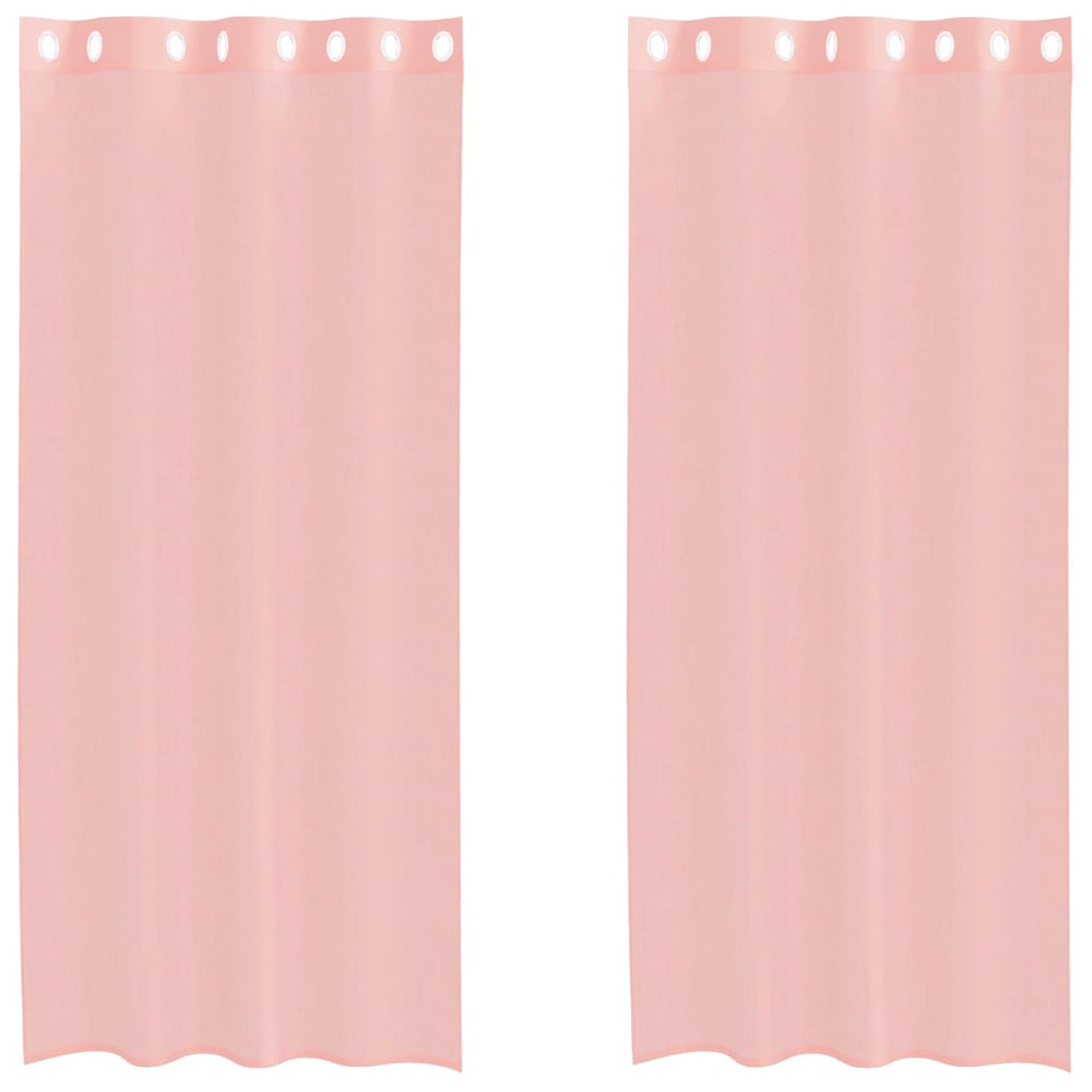 Vidaxl gordijnen met doorvoertules 2 st 140x225 cm roze
