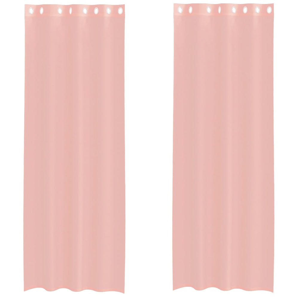 Vidaxl gordijnen voile met doorvoertules 2 st 140x260 cm roze