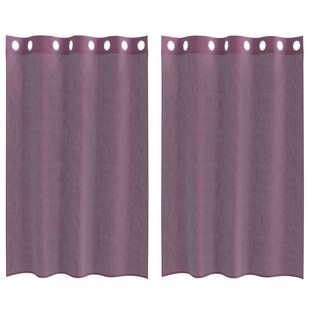 Vidaxl gordijnen voile met doorvoertules 2 st 140x175 cm paars