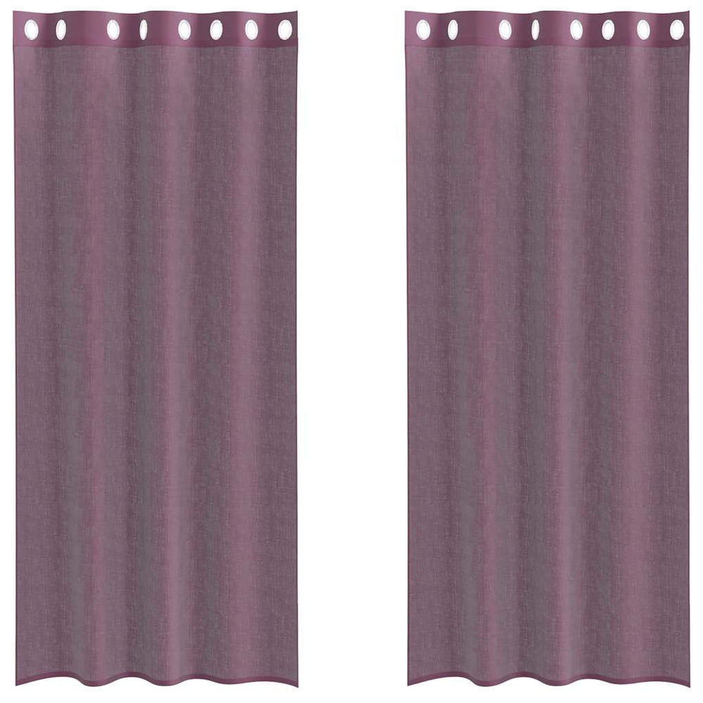 Vidaxl gordijnen voile met doorvoertules 2 st 140x245 cm paars