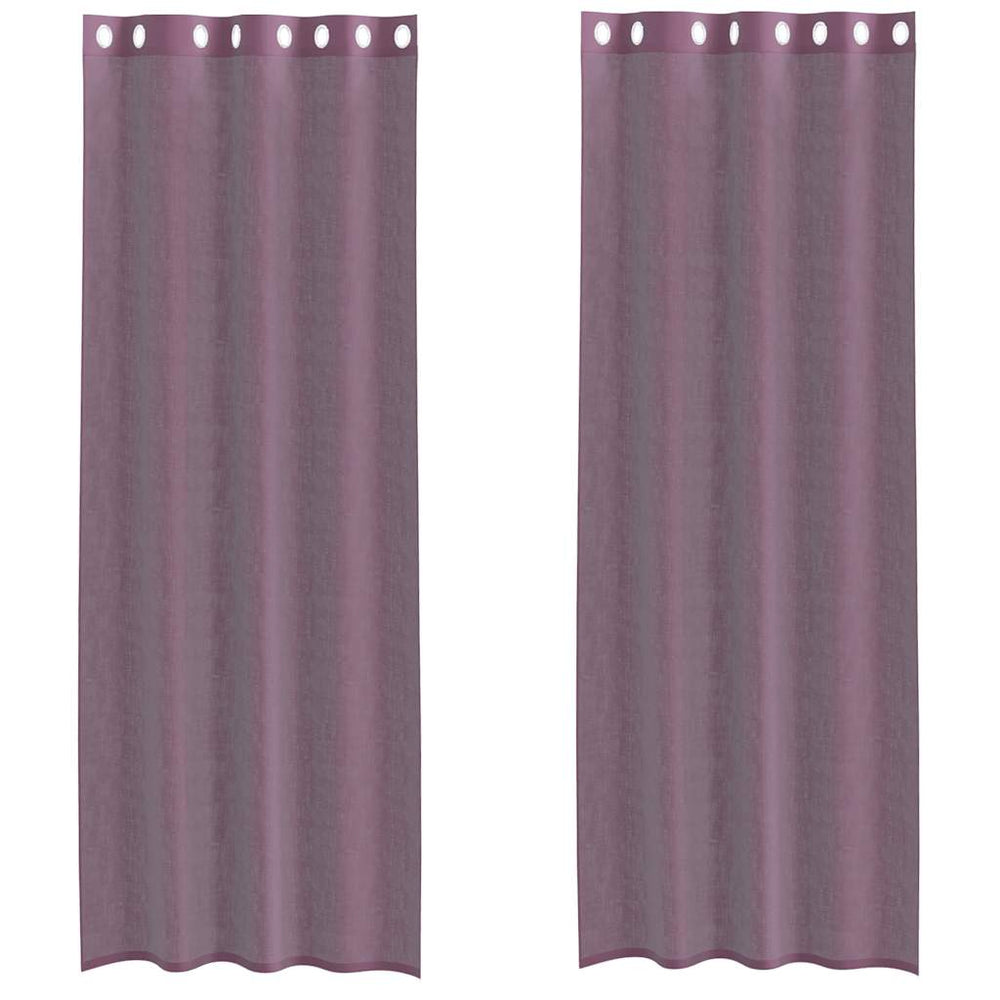 Vidaxl gordijnen voile met doorvoertules 2 st paars 140x260 cm