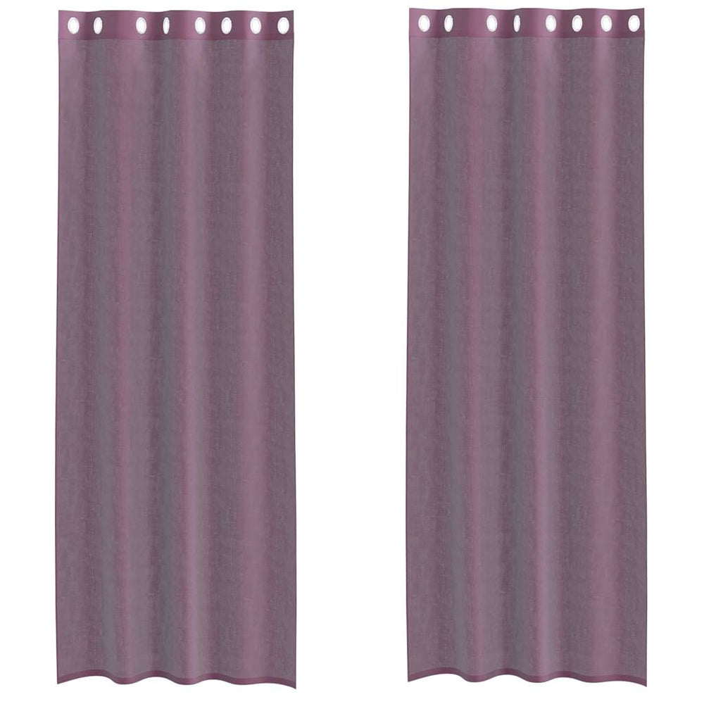 Vidaxl gordijnen voile met doorvoertules 2 st 140x300 cm paars