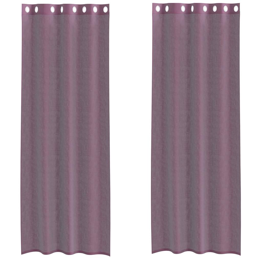 Vidaxl gordijnen voile met doorvoertules 2 st 140x300 cm paars