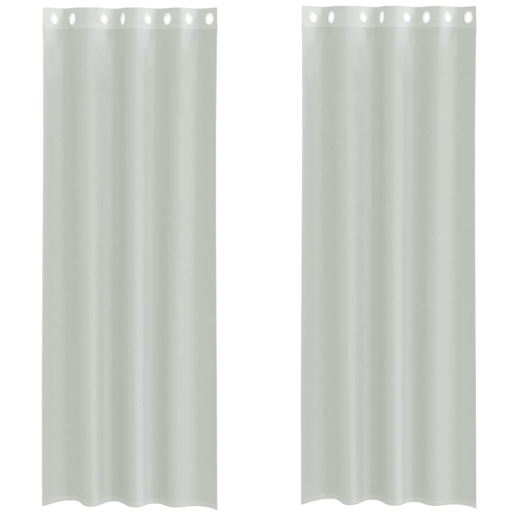 Vidaxl gordijnen voile met doorvoertules 2 st 140x300 cm lichtgrijs