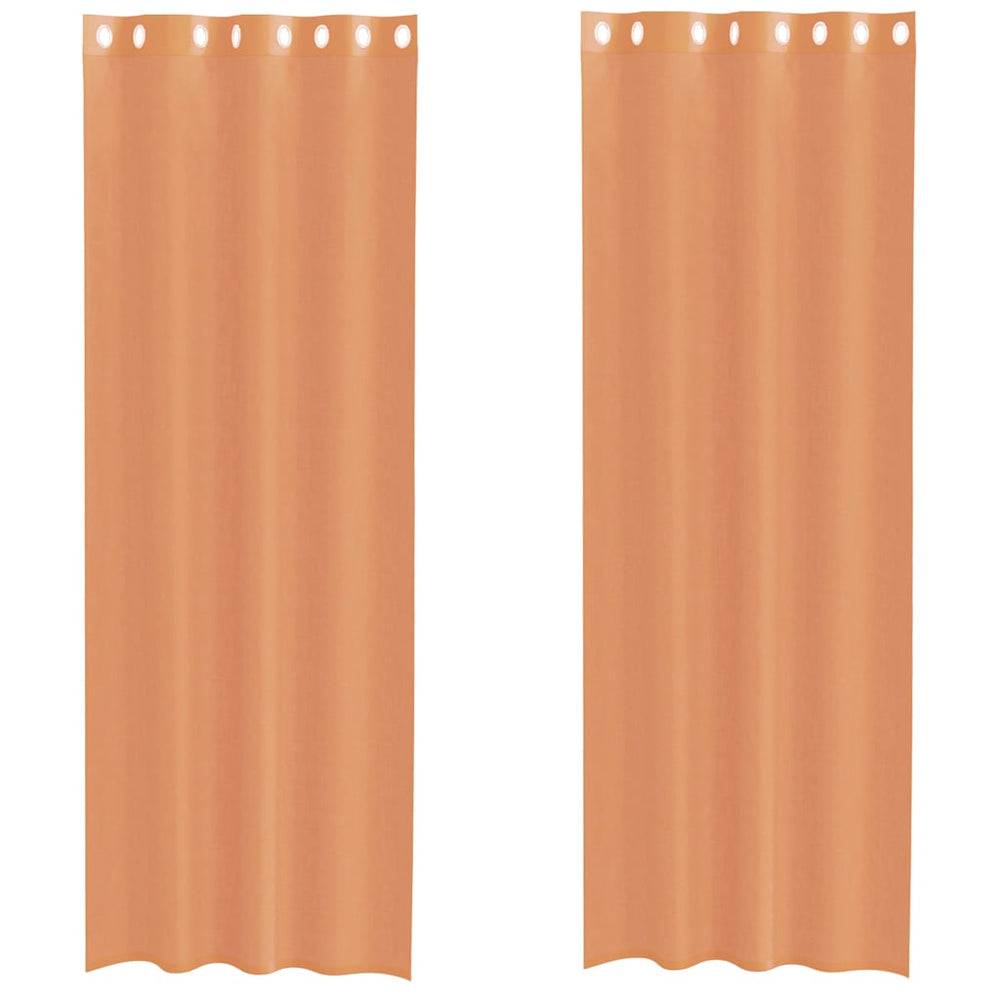 Vidaxl gordijnen voile met doorvoertules 2 st terracotta