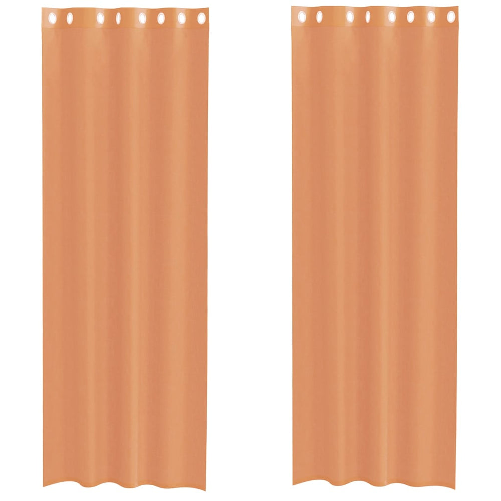 Vidaxl gordijnen voile met doorvoertules 2 st terracotta