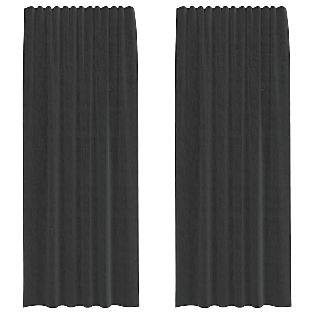 Vidaxl gordijnen voile met roedezakken 2 st zwart