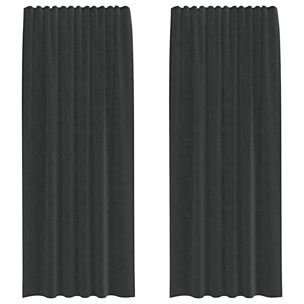 Vidaxl gordijnen voile met roedezakken 2 st zwart