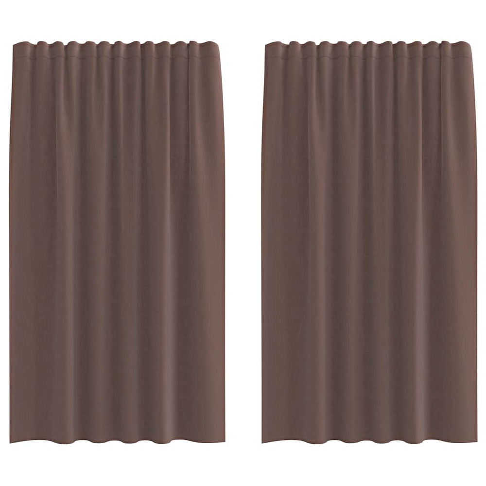 Vidaxl gordijnen voile met roedezakken 2 st bruin