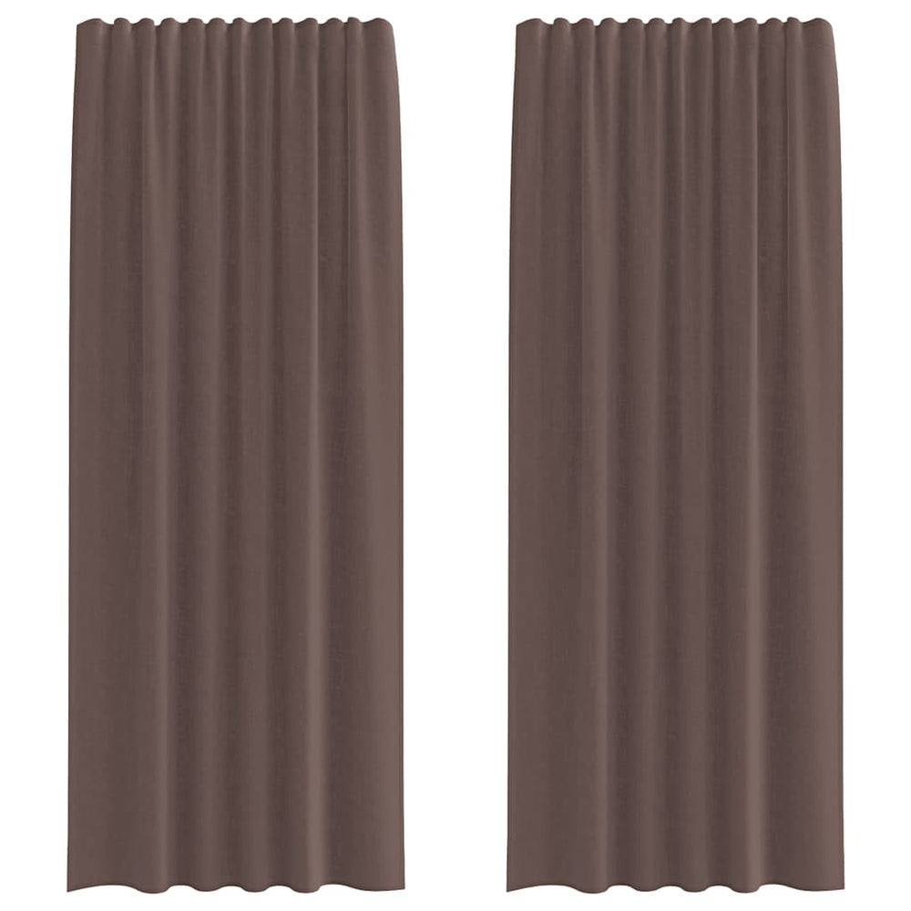 Vidaxl gordijnen voile met roedezakken 2 st bruin