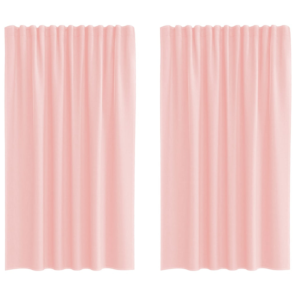 Vidaxl gordijnen voile met roedezakken 2 st roze