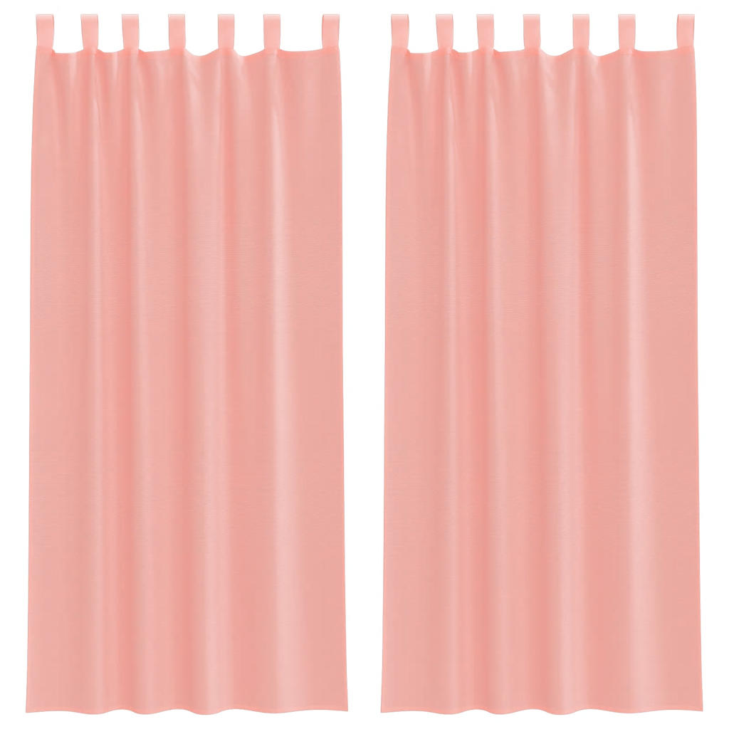 Vidaxl gordijnen voile met roedezakken 2 st roze