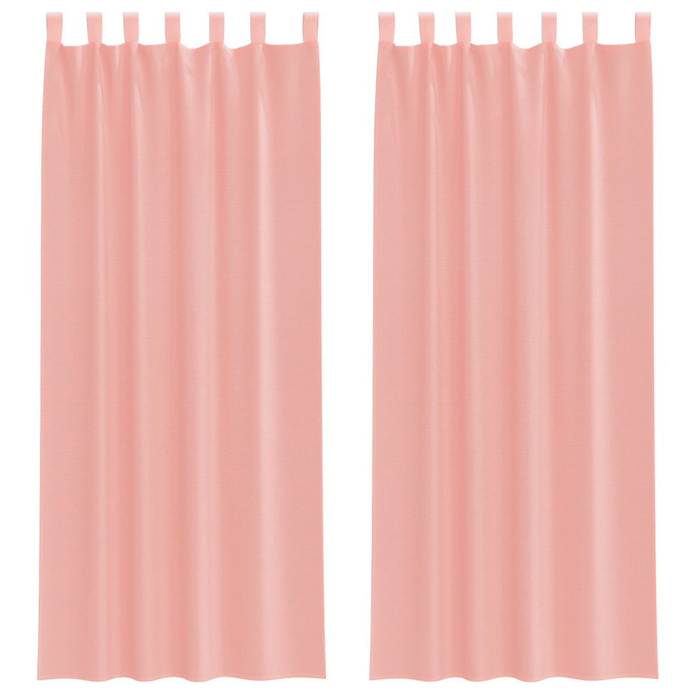 Vidaxl gordijnen voile met roedezakken 2 st roze