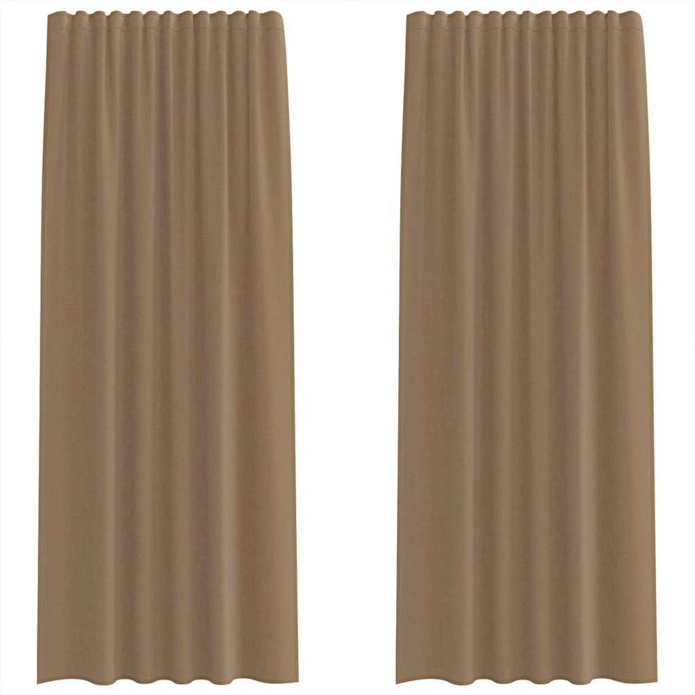 Vidaxl gordijnen voile met roedezakken 2 st lichtbruin