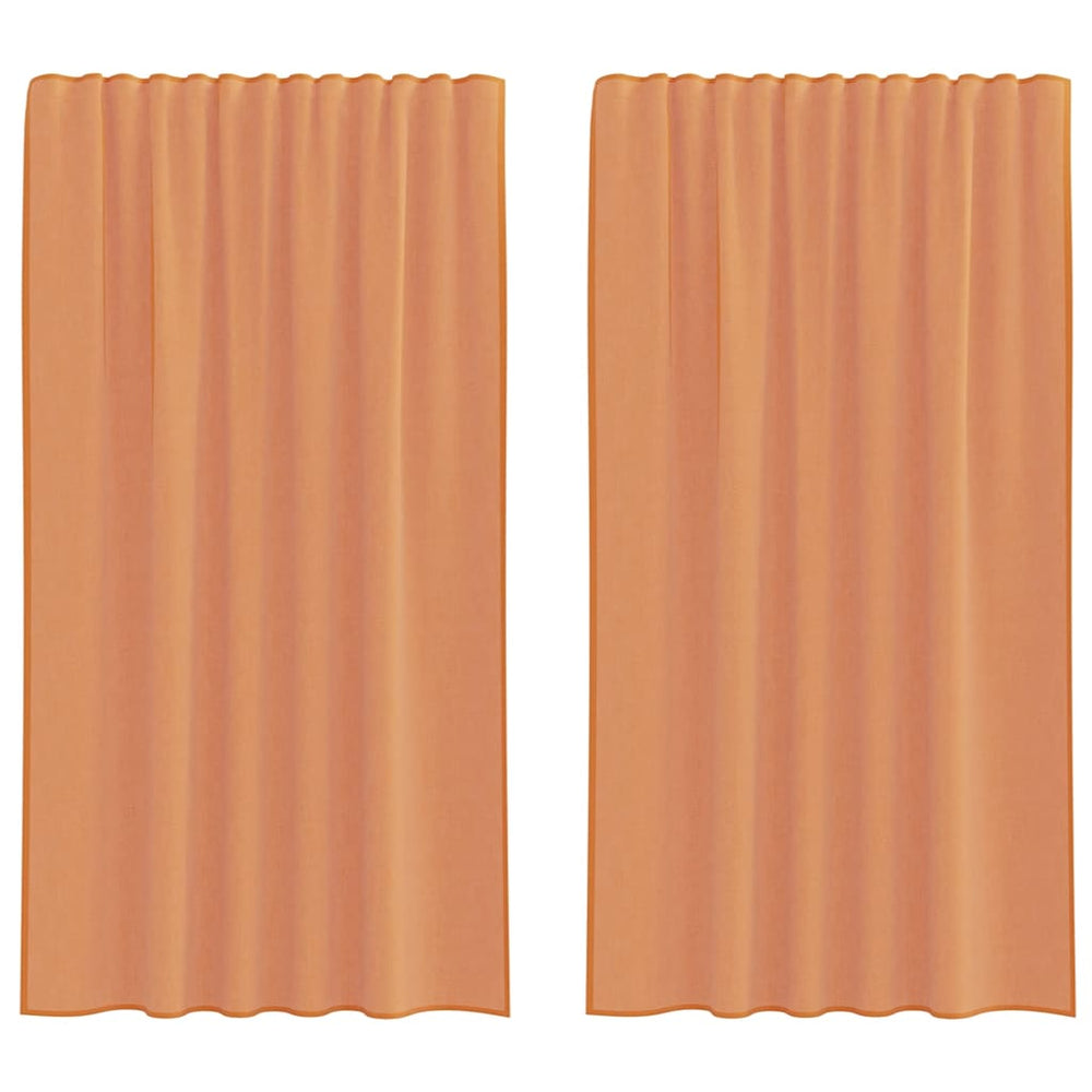 Vidaxl voile gordijnen met roedezakken 2 st terracotta