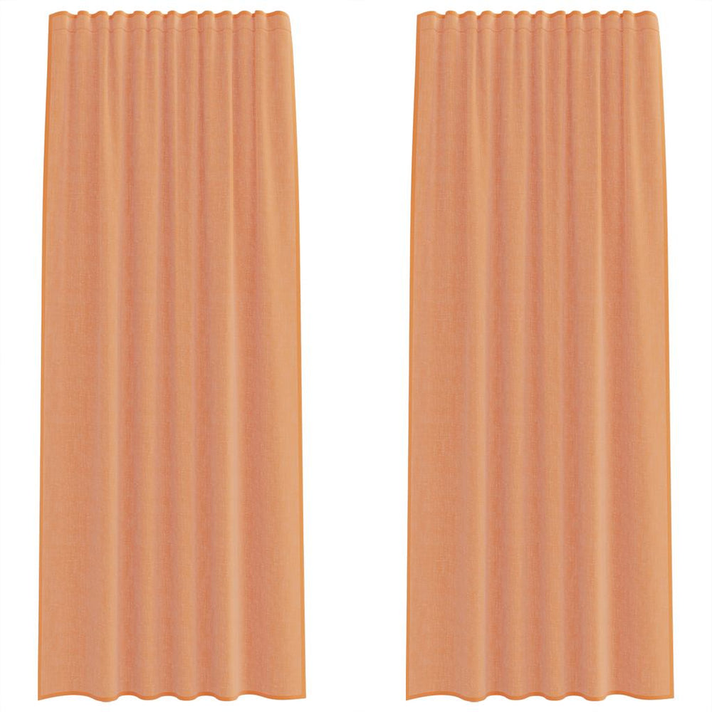Vidaxl voile gordijnen met roedezakken 2 st terracotta