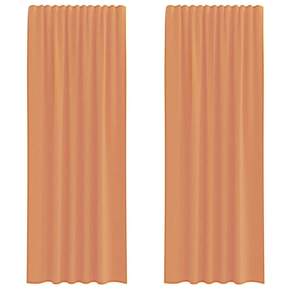 Vidaxl voile gordijnen met roedezakken 2 st terracotta