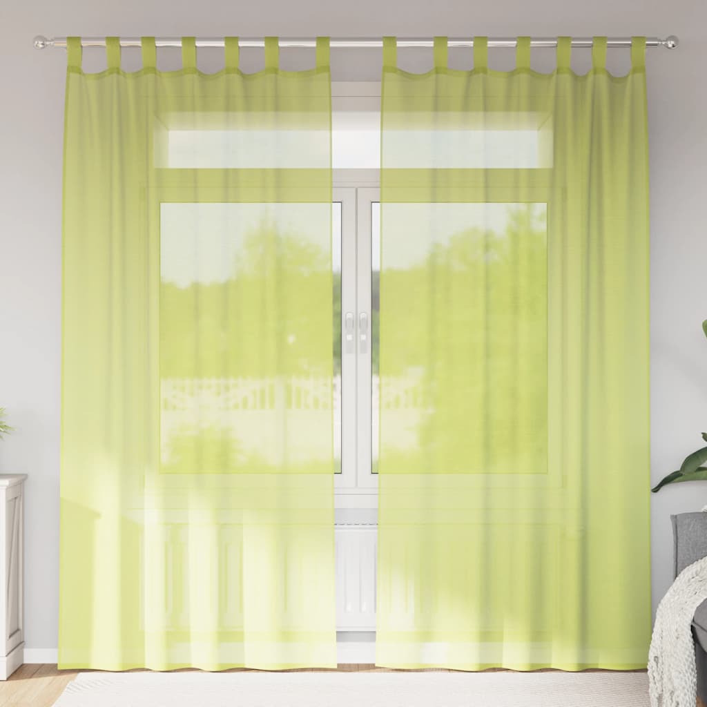 Vidaxl gordijnen voile met lipje top 2 st appelgroen
