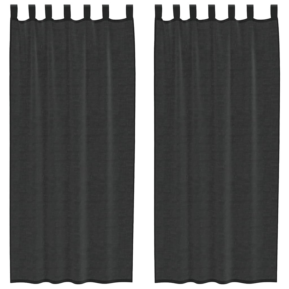 Vidaxl gordijnen voile met tab top 2 st zwart