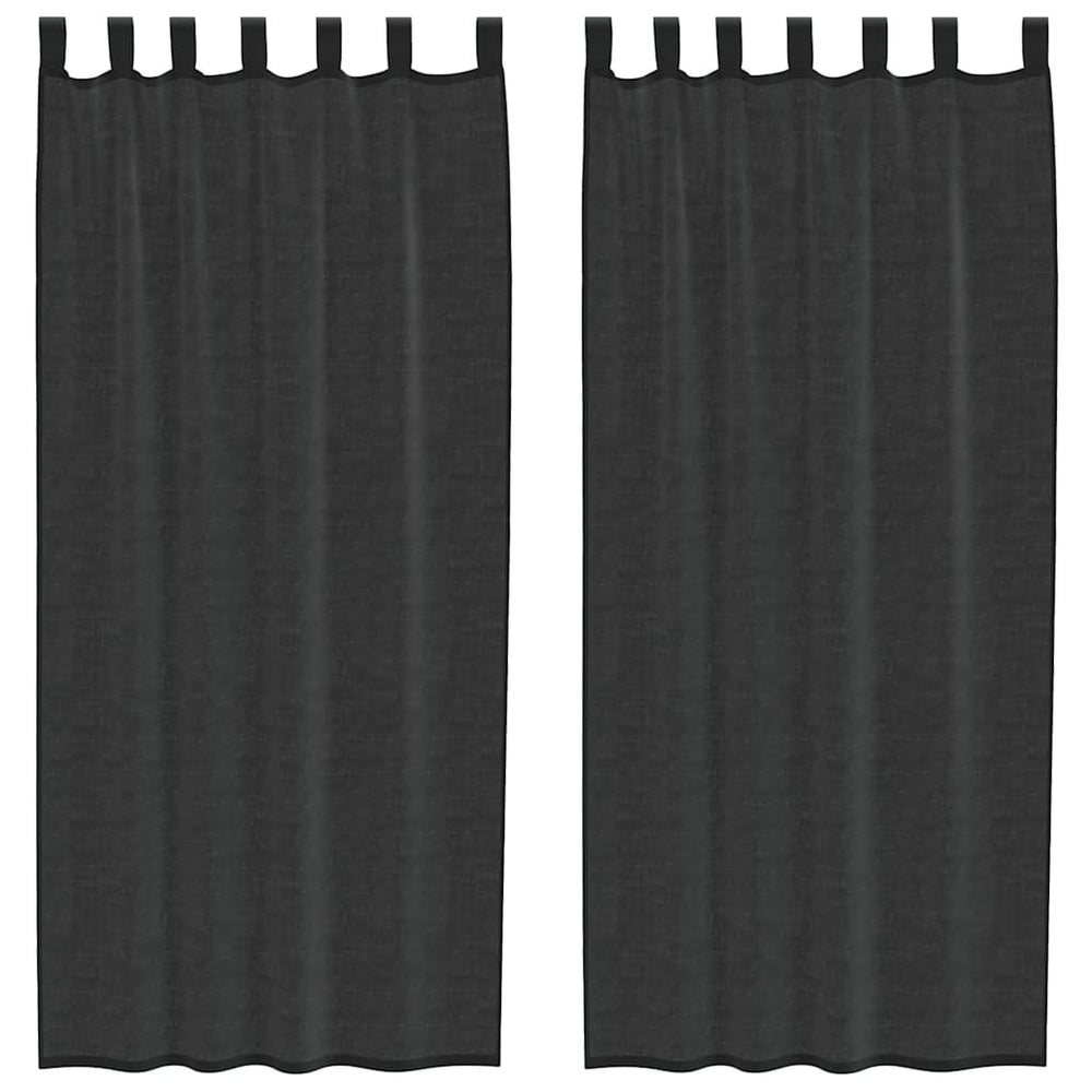 Vidaxl gordijnen voile met tab top 2 st zwart