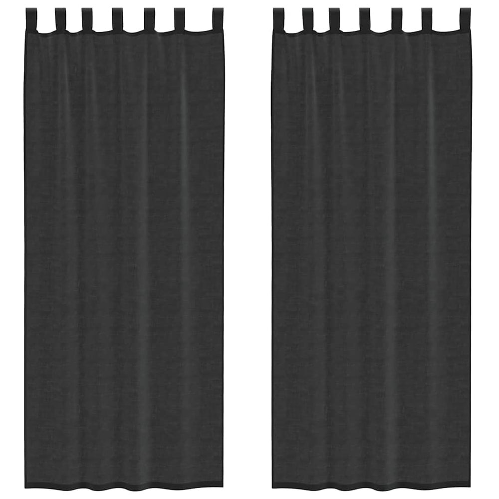 Vidaxl gordijnen voile met tab top 2 st zwart