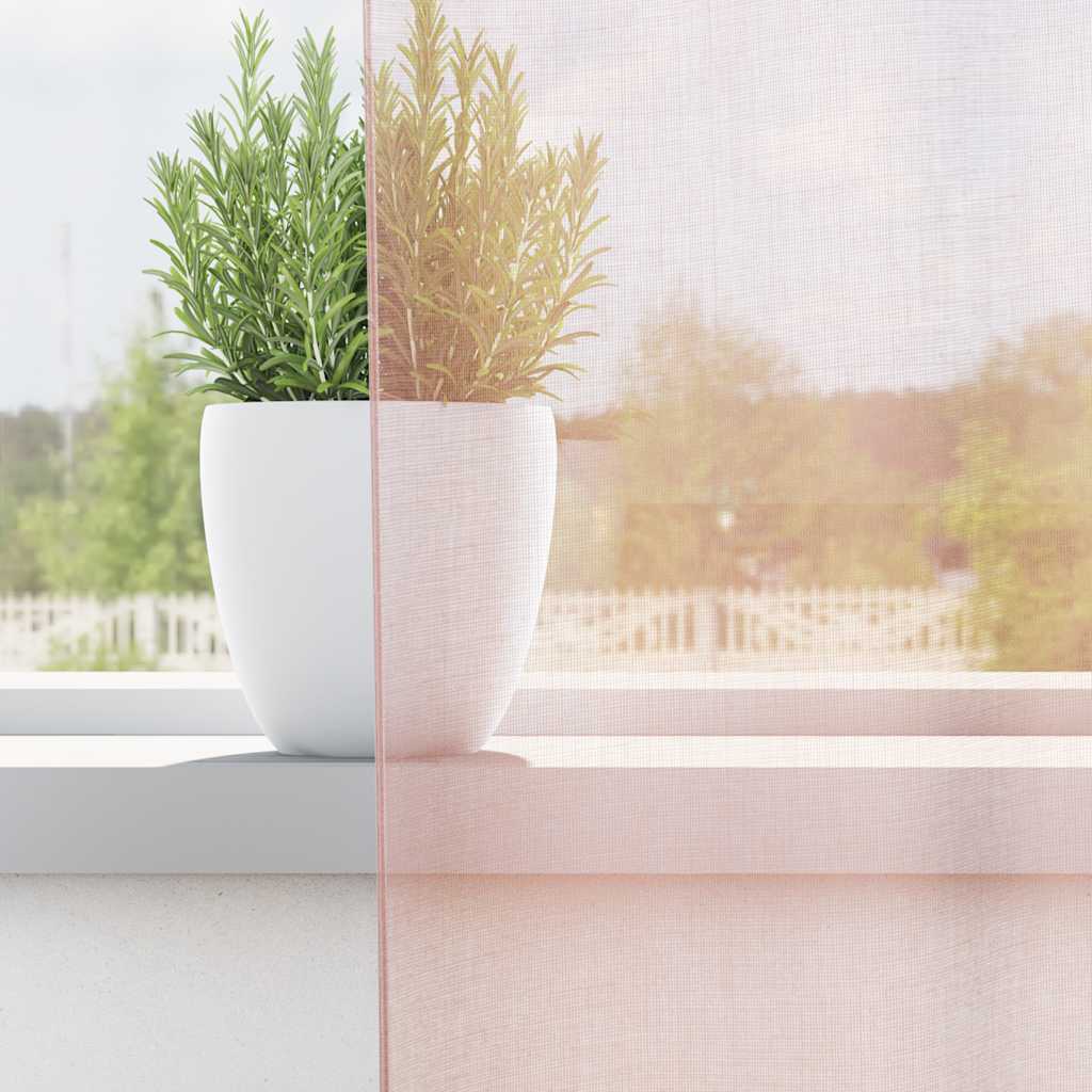Vidaxl gordijnen voile met lussen 2 st 140x140 cm lichtroze