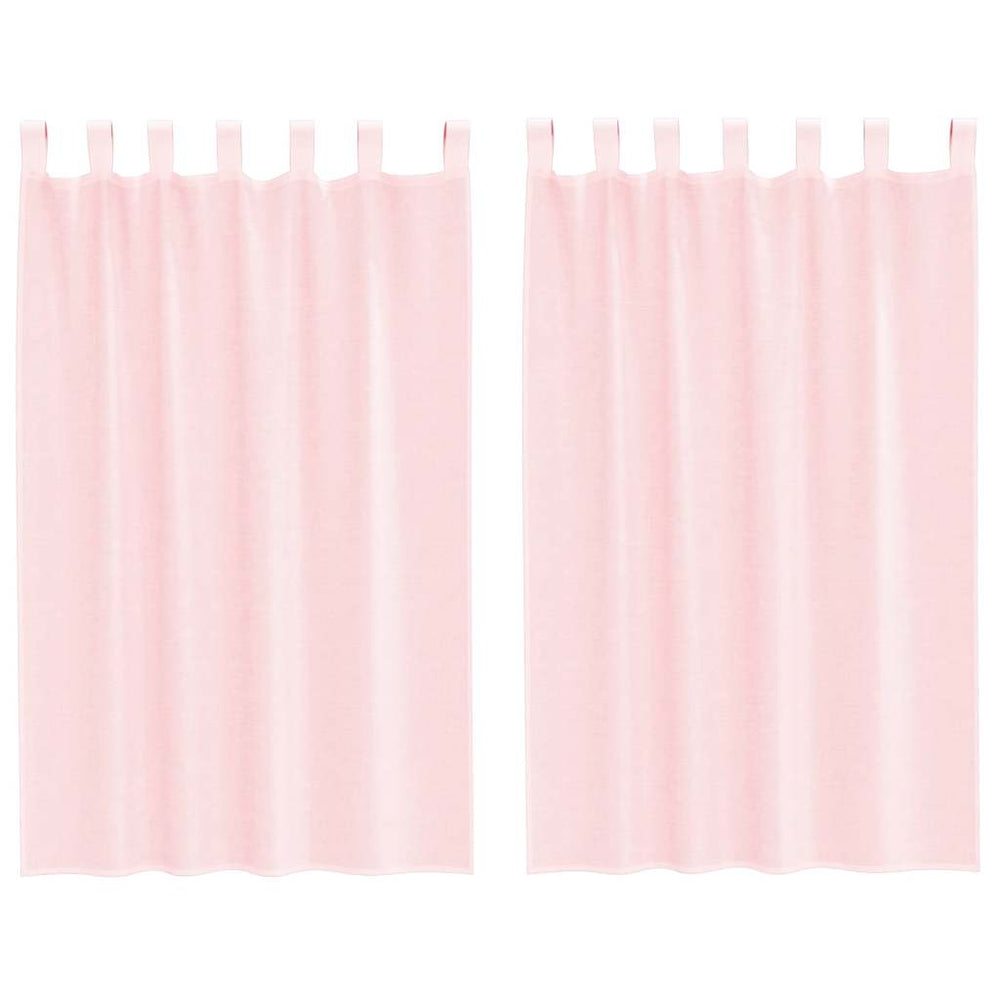 Vidaxl gordijnen voile met lussen 2 st 140x175 cm lichtroze