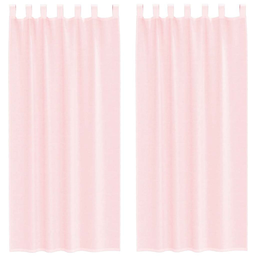 Vidaxl gordijnen voile met lussen 2 st 140x225 cm lichtroze
