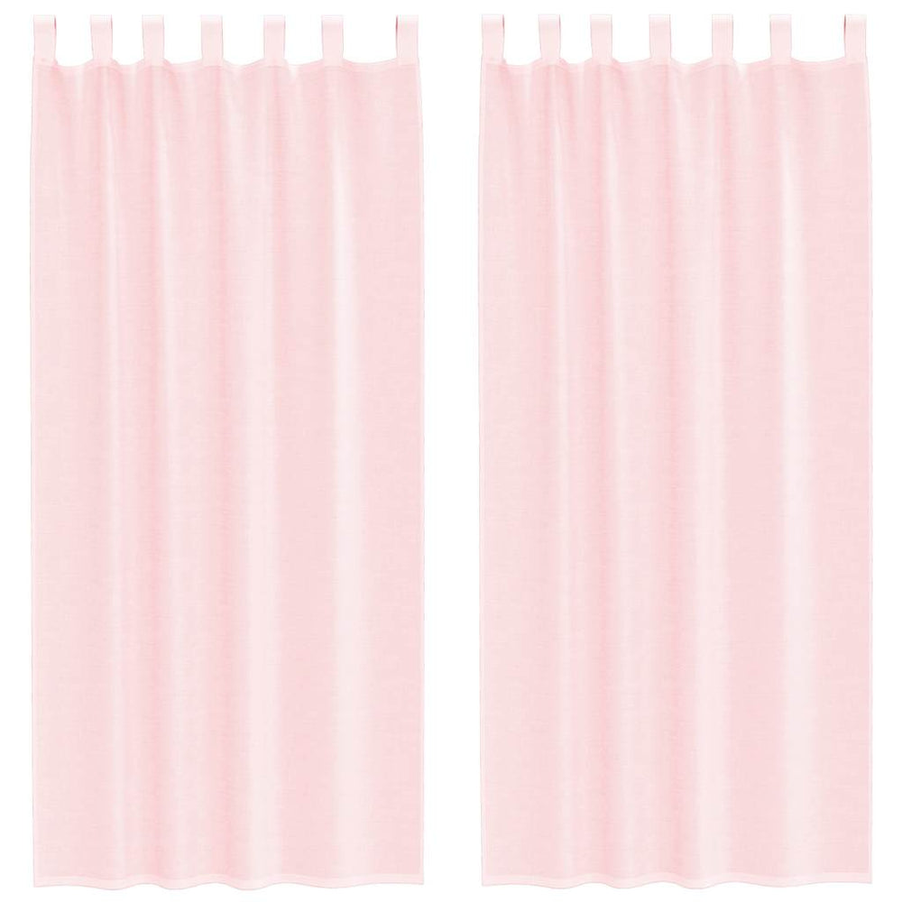 Vidaxl gordijnen voile met lussen 2 st 140x245 cm lichtroze