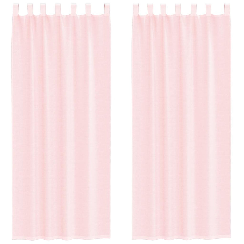 Vidaxl gordijnen voile met lussen 2 st 140x260 cm lichtroze