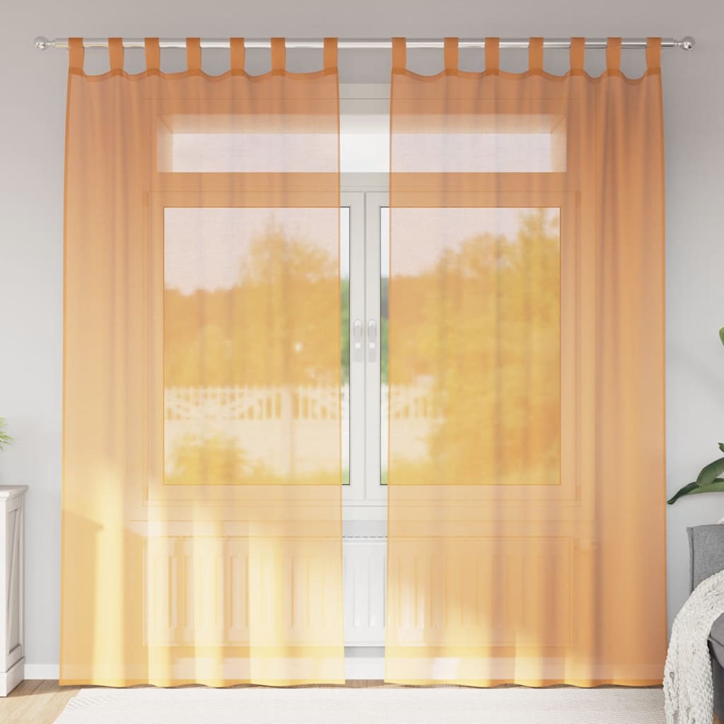 Vidaxl gordijnen met lussen 2 st 140x245 cm oranje