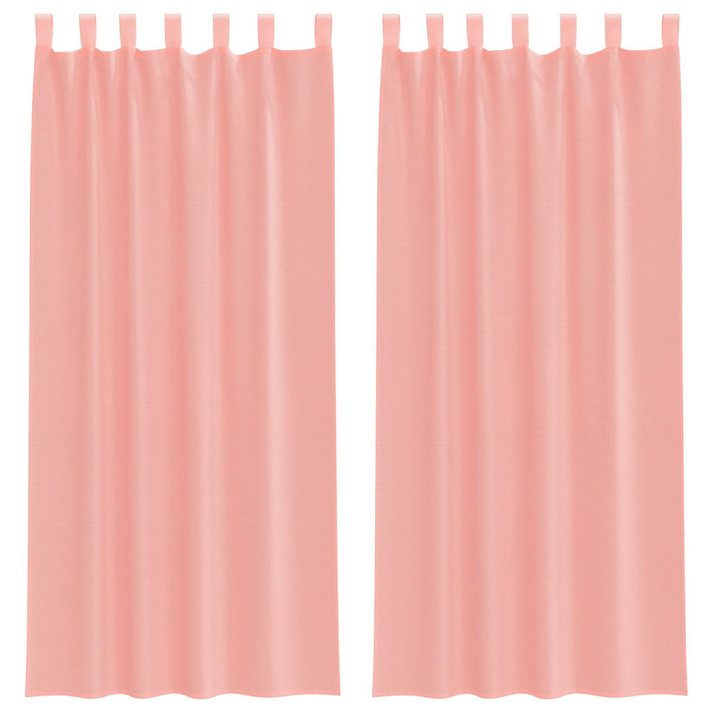 Vidaxl gordijnen voile met lussen 2 st 140x225 cm roze