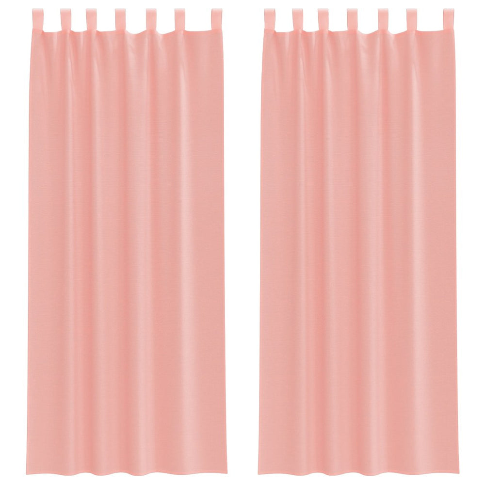 Vidaxl gordijnen voile met lussen 2 st 140x260 cm roze