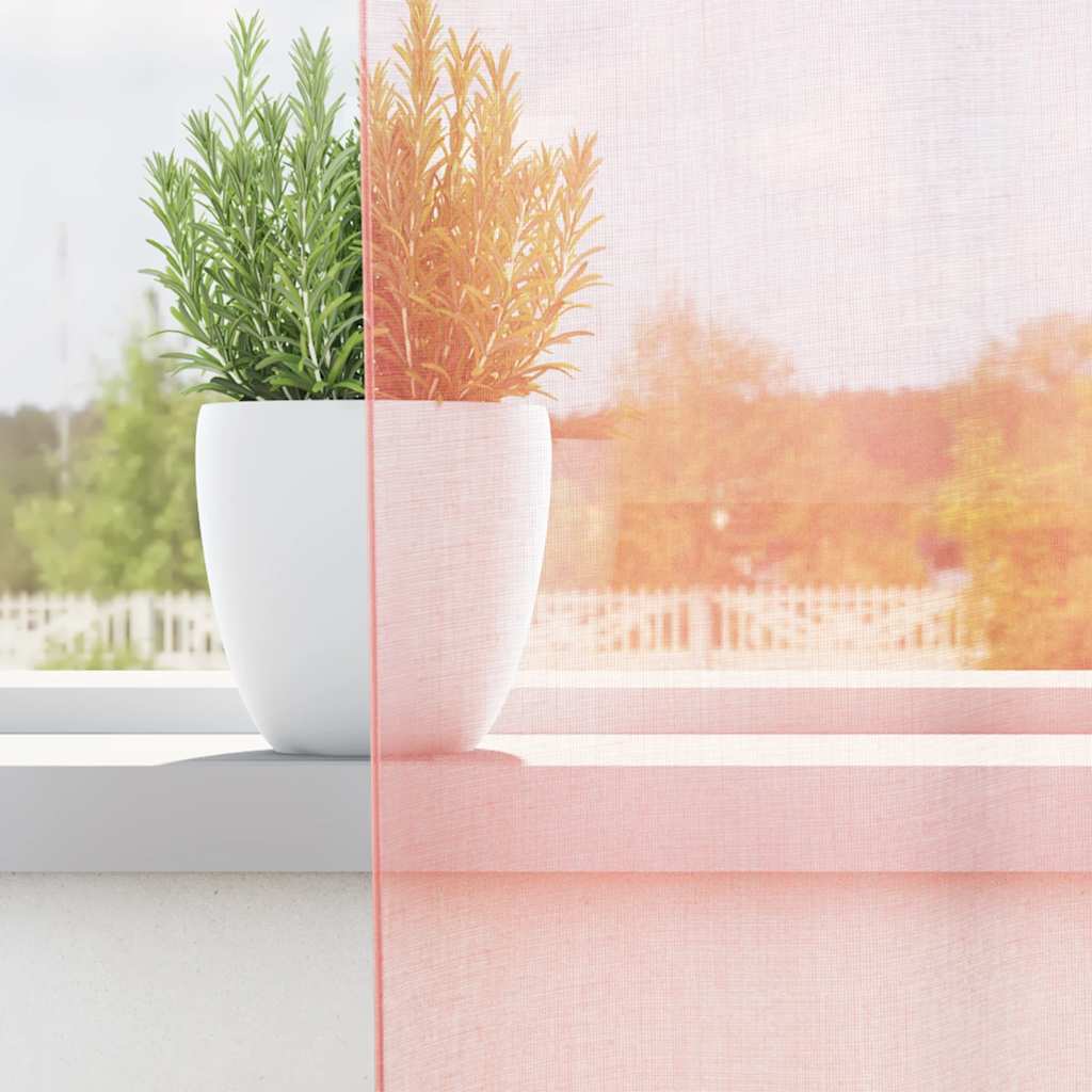 Vidaxl gordijnen voile met lussen 2 st 140x260 cm roze
