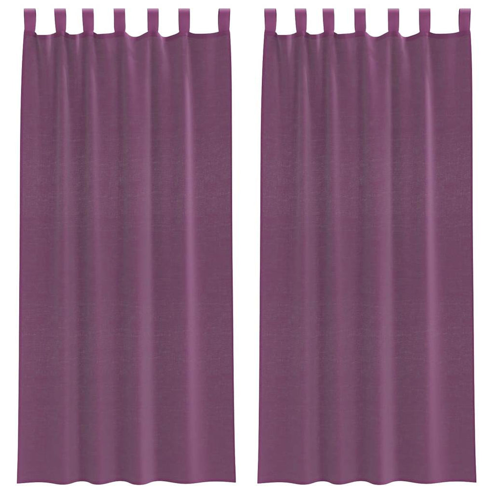 Vidaxl gordijnen voile met lussen 2 st 140x225 cm paars