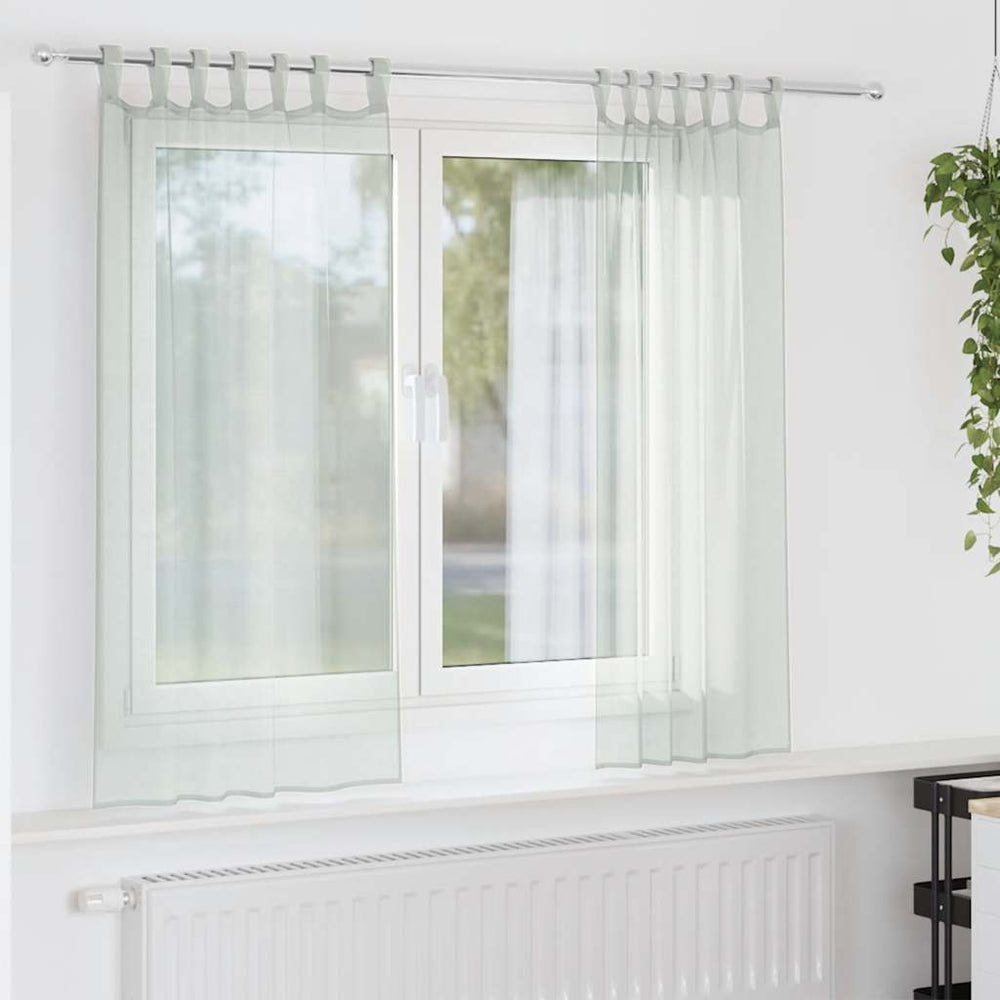 Vidaxl gordijnen voile met lussen 2 st 140x140 cm lichtgrijs