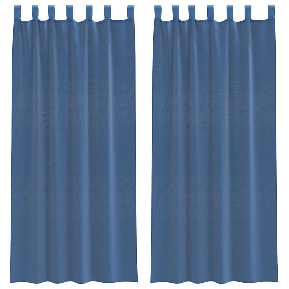 Vidaxl gordijnen voile met lussen 2 st 140x225 cm koningsblauw