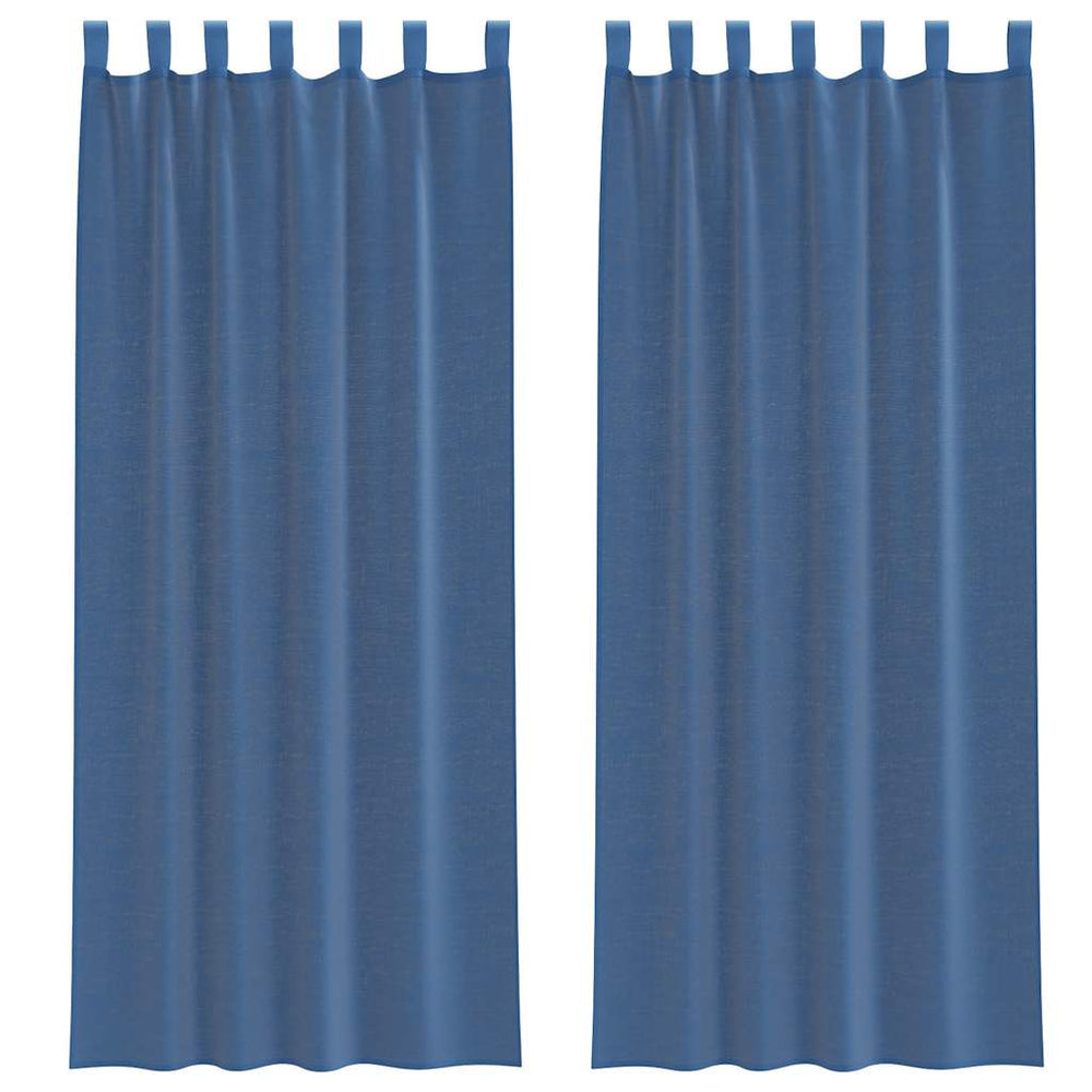 Vidaxl gordijnen voile met lussen 2 st 140x260 cm koningsblauw