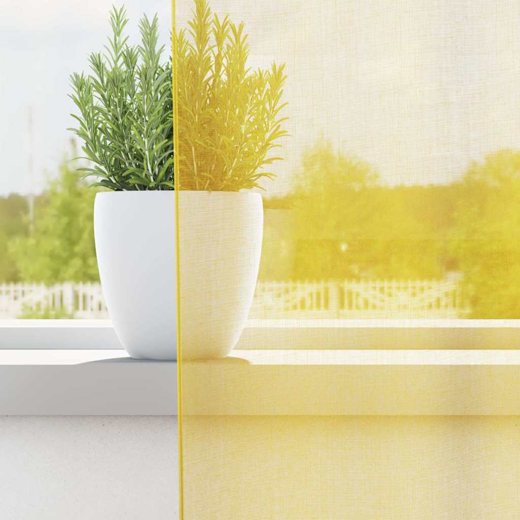 Vidaxl gordijnen met lussen 2 st 140x245 cm geel