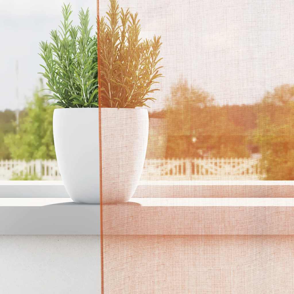 Vidaxl voile gordijnen met lussen 2 st terracotta 140x140 cm