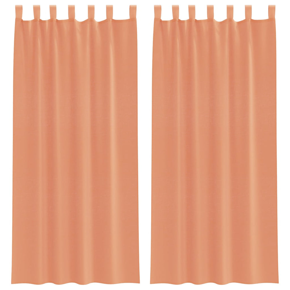 Vidaxl gordijnen voile met lussen 2 st terracotta 140x225 cm