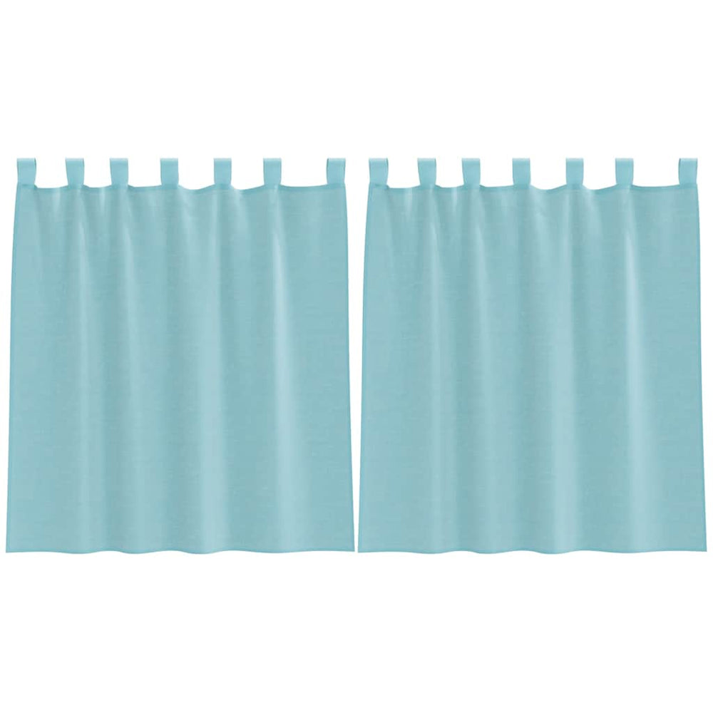 Vidaxl gordijnen voile met lussen 2 st 140x140 cm turkoois