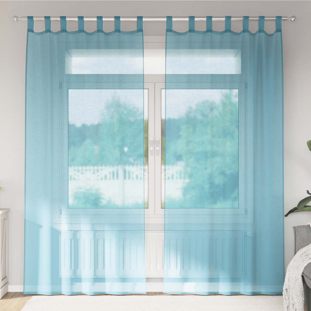 Vidaxl gordijnen met lussen 2 st 140x225 cm turkoois