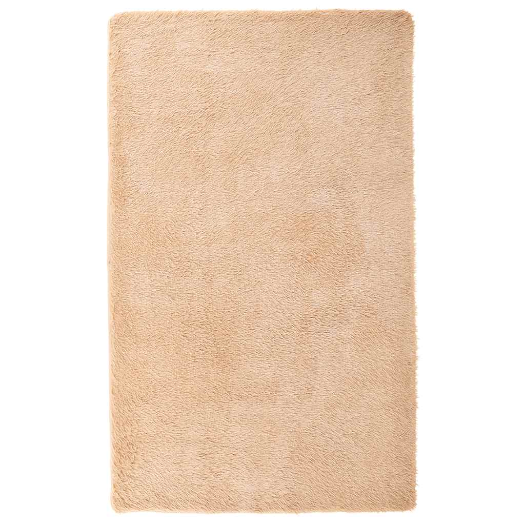 Vidaxl hoogpolig vloerkleed navarra 80x150 cm polyester beige