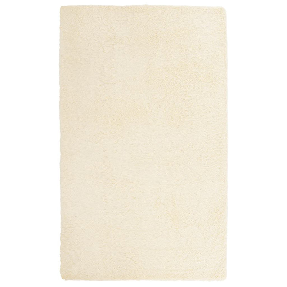 Vidaxl hoogpolig vloerkleed navarra 80x150 cm polyester crèmekleurig