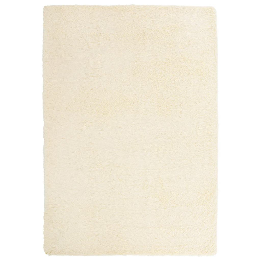 Vidaxl hoogpolig vloerkleed navarra 160x230 cm polyester crèmekleurig