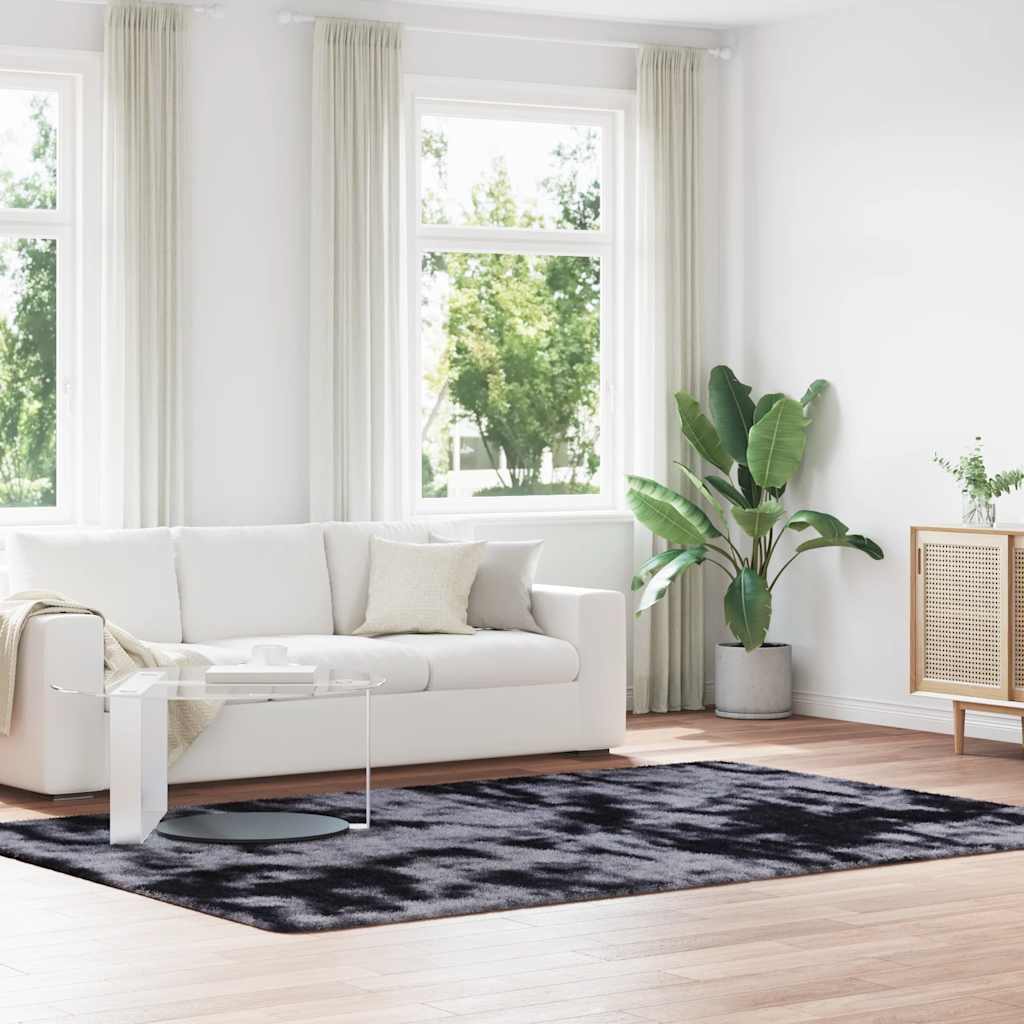 Vidaxl hoogpolig vloerkleed navarra 200x290 cm polyester donkergrijs