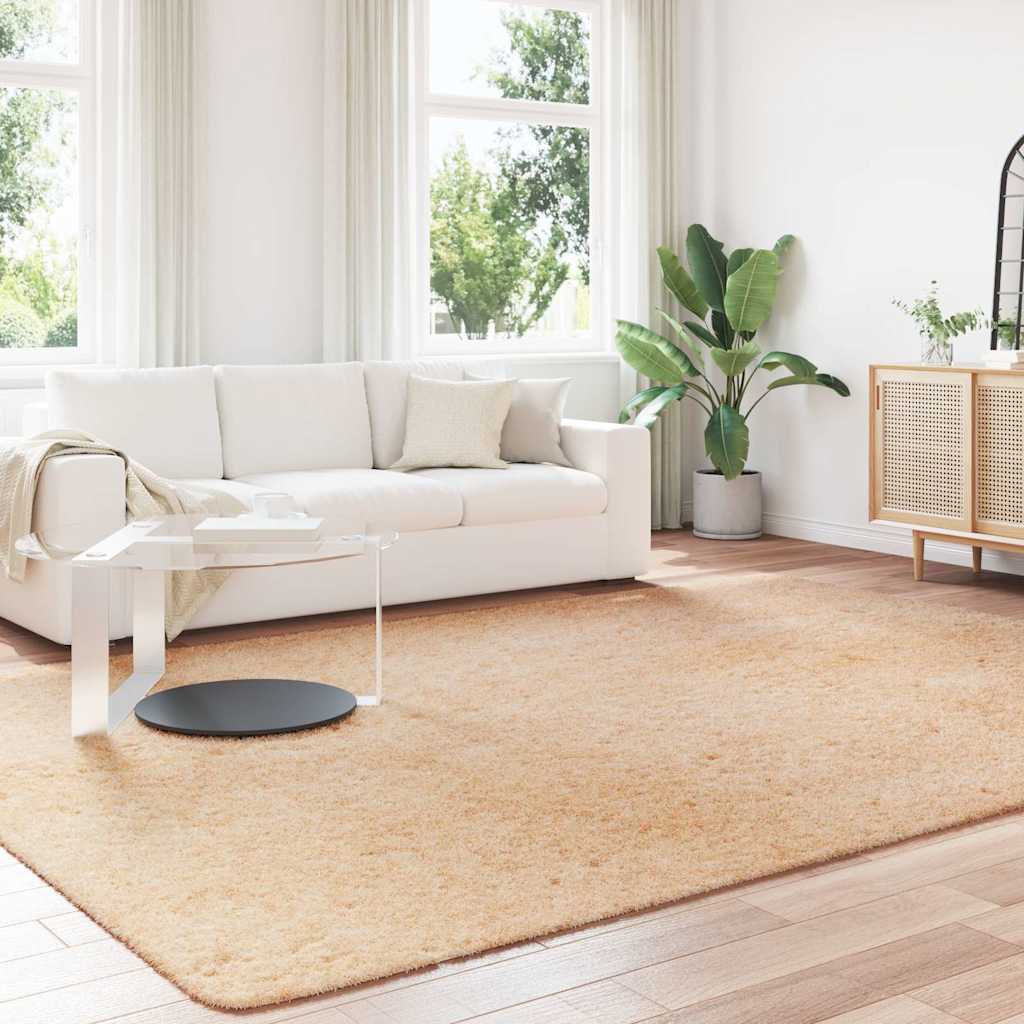 Vidaxl hoogpolig vloerkleed navarra 240x340 cm polyester beige
